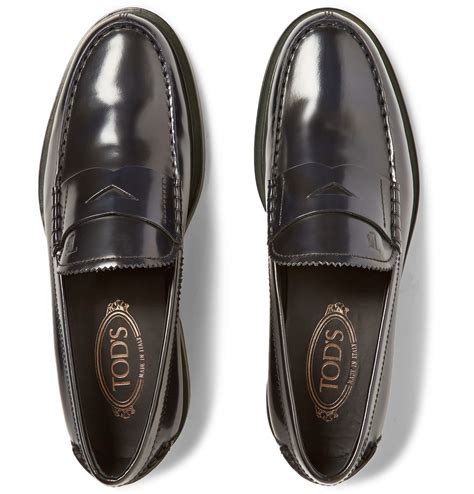 Polished calfskin loafers in Black for Men 